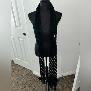 Elegant Black Knit Scarf